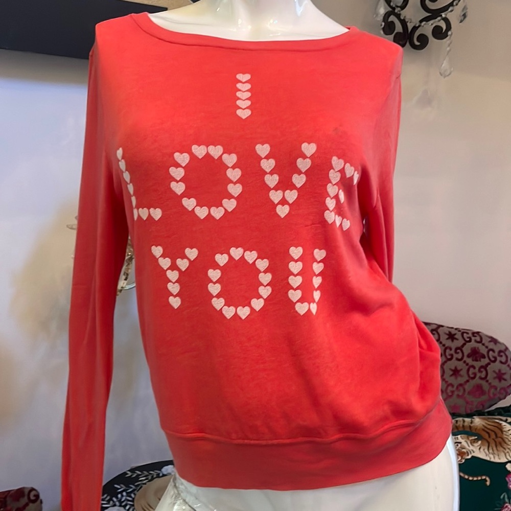 Wildfox, I love you red long sleeve Tee